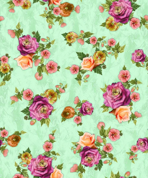 Zökkenőmentes Virágos Virág Háttér Textúra — Stock Fotó
