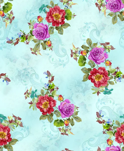 Çiçek desenli kusursuz gökyüzü arkaplanı