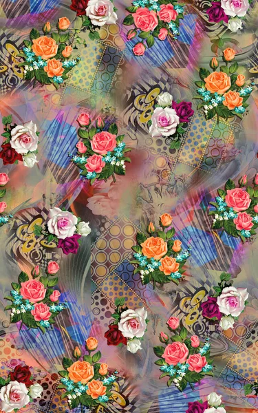 Resim dijital çiçek arkaplan renkli desen