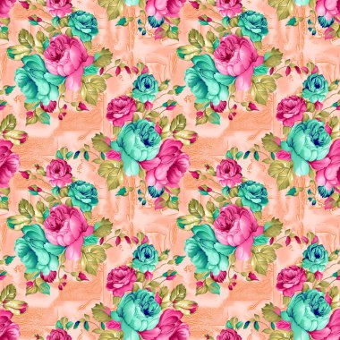 Dijital arkaplanı olan kusursuz çiçek tasarımı