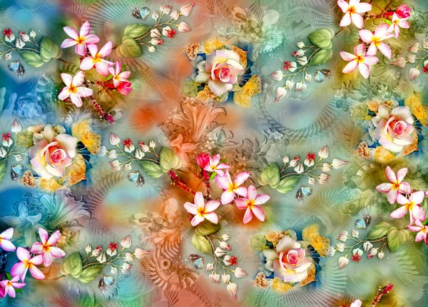 Αφηρημένο Πολύχρωμο Φόντο Όμορφο Λουλούδι — Φωτογραφία Αρχείου