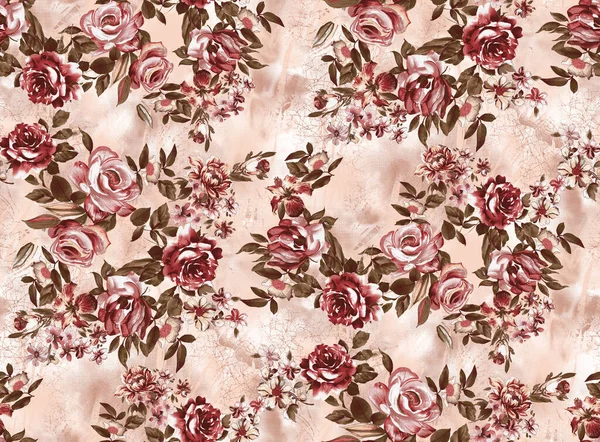 バラの花のシームレスなパターン — ストック写真