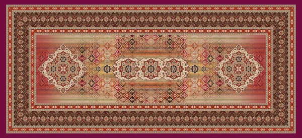 Yüksek Çözünürlük Bir Etnik Sınır Tasarımı. Antika renk düzeniyle güzel bir sınır. Dijital ve Tekstil Dört Kenar Kenarlığı