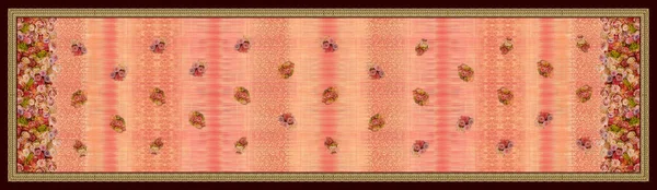 High Resolution Ethnic Floral Border Design 아름다운 경계입니다 Digital Textile — 스톡 사진