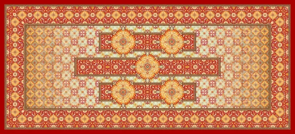 Yüksek Çözünürlük Bir Etnik Sınır Tasarımı. Antika renk düzeniyle güzel bir sınır. Dijital ve Tekstil Dört Kenar Kenarlığı