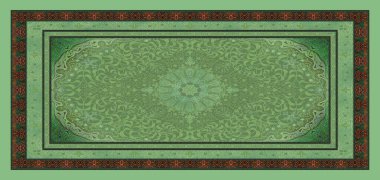 Dört kenarlı, güzel, dikdörtgen, geometrik renkli, tekstil ve dijital baskı.