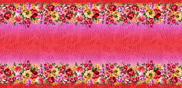 Amazing Fabric Abstract Background Flowers Bouquet Floral Illustration Botanical Composition — Stock Photo, Image