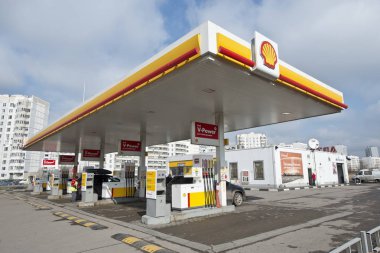  Shell benzin istasyonu, Moskova, Rusya.