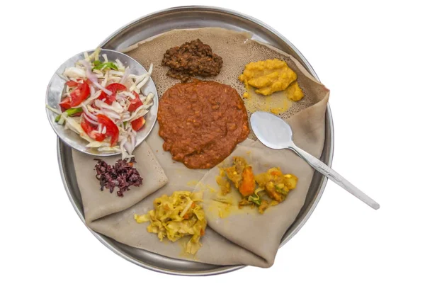 Injera - geleneksel Etiyopya gözleme.