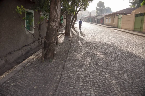 Cobbled Street Gondar Ethiopia — Stock Photo, Image