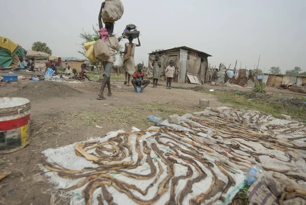 Juba South Sudan February 2012 Unidentified Women Pass Butcher Waste — Stock Photo, Image