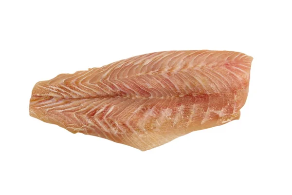 Färsk Tilapia Fisk Filé Vit Bakgrund — Stockfoto