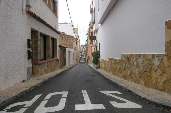 Strada Deserta Tossa Mar Spagna — Foto Stock