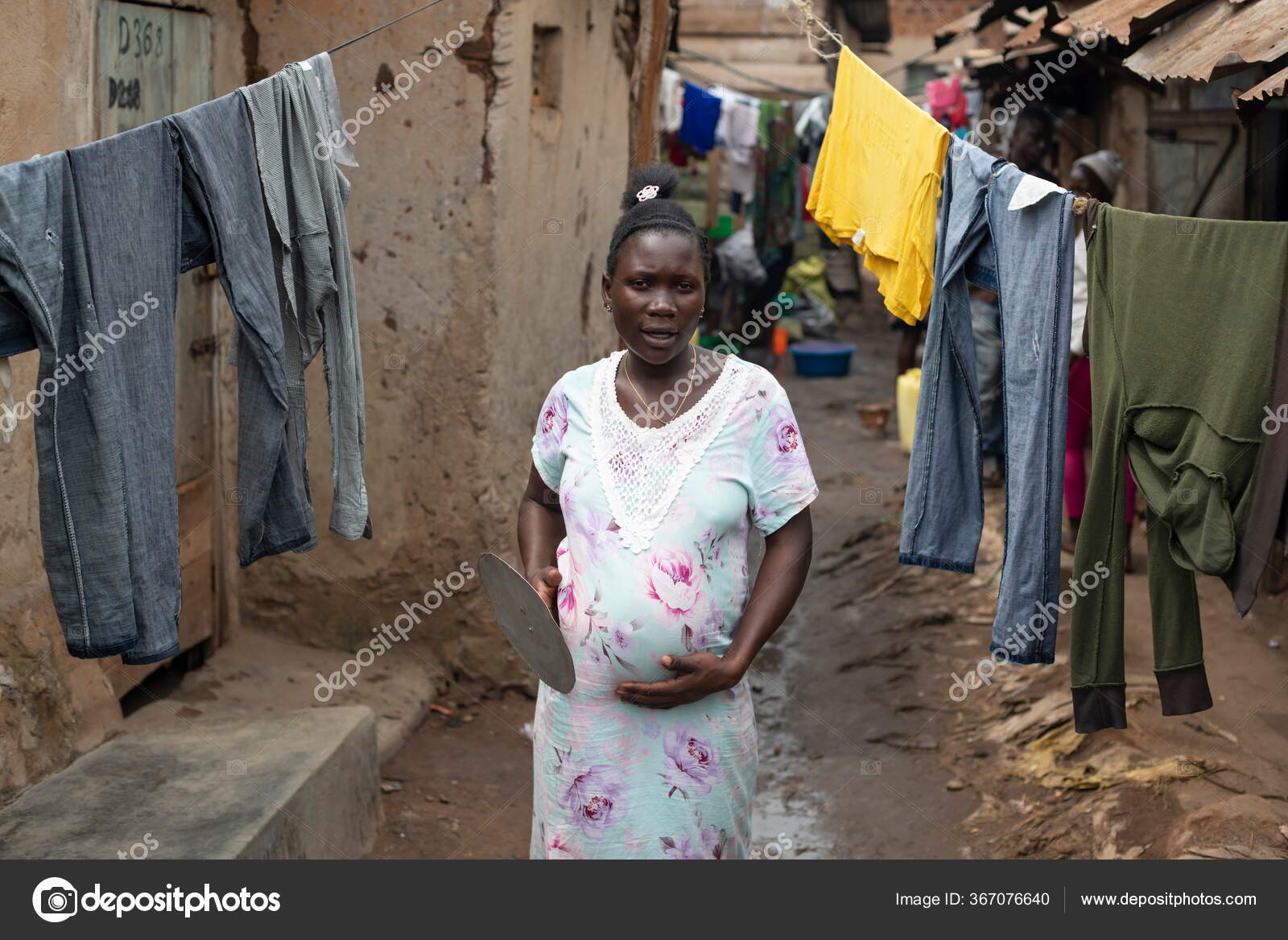 Kampala Uganda January 2020 Unidentified Pregnant Woman Passes Hanging