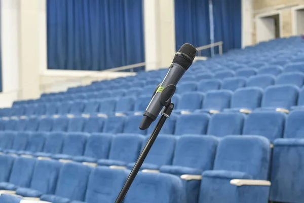 Microphone before start a business conference.