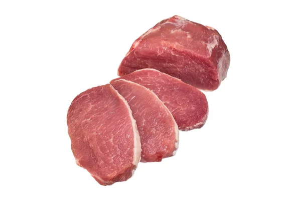 Chopped Pork Loin White Background — Stock Photo, Image