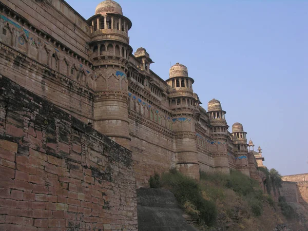 Αρχαία Τείχη Του Gwalior Fort Ινδία — Φωτογραφία Αρχείου