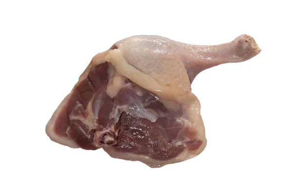 新鲜鸭腿四分之一 白色隔离 免版税图库照片