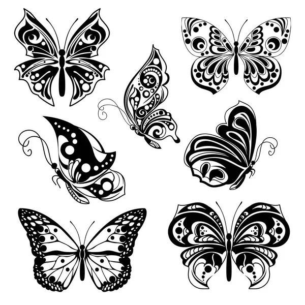 Set mariposas decoración — Archivo Imágenes Vectoriales