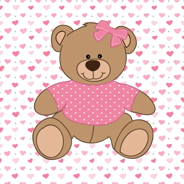 Brinquedo urso rosa — Vetor de Stock