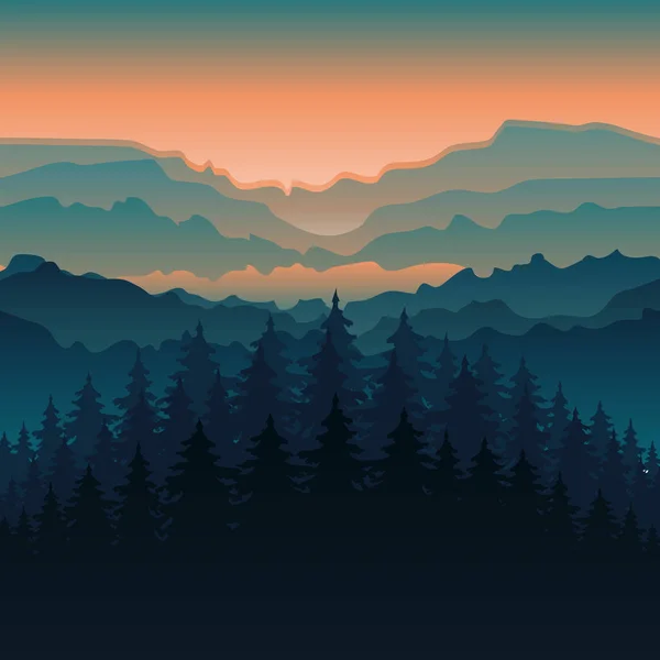 Vecteurs de montagne paysage — Image vectorielle