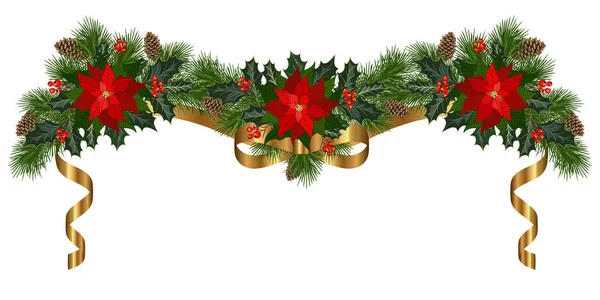Beautiful Christmas garland — Stock Vector