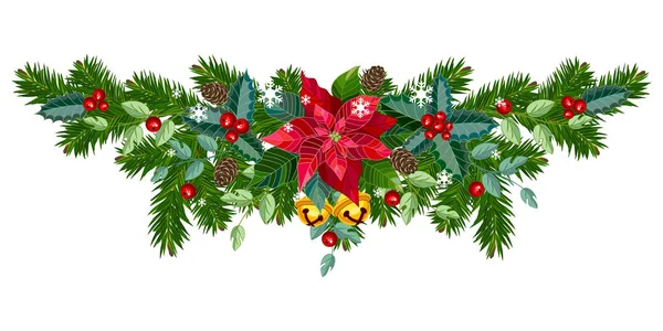 Boże Narodzenie dekoracyjne wianek — Wektor stockowy