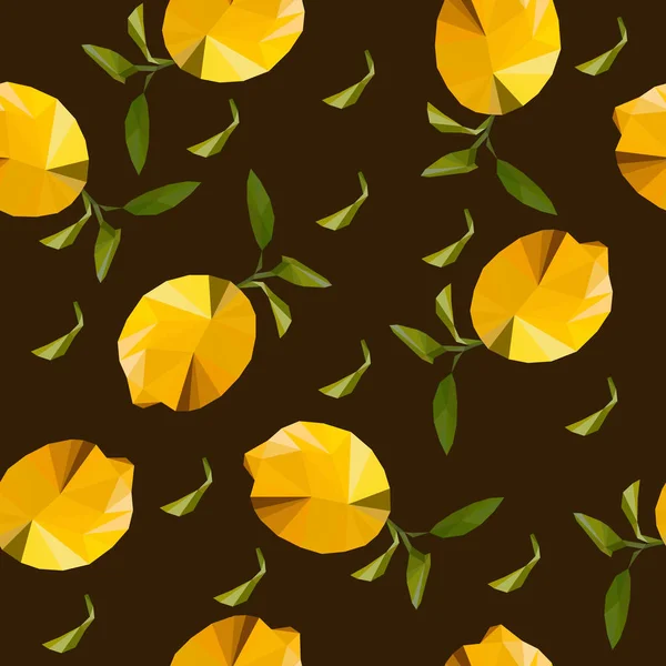 Image de fond vectorielle polygonale basse de citrons de couleur vive dans une pile — Image vectorielle