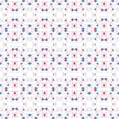 Soyut şekilli çok renkli vektörsüz desen. Geometrik resim baskısı. Moda 80 'ler-90' lar. Memphis tarzı tasarım. Etnik hipster arka planı. El çizimi. Duvar kağıdı, kumaş tasarımı, kumaş, tekstil.