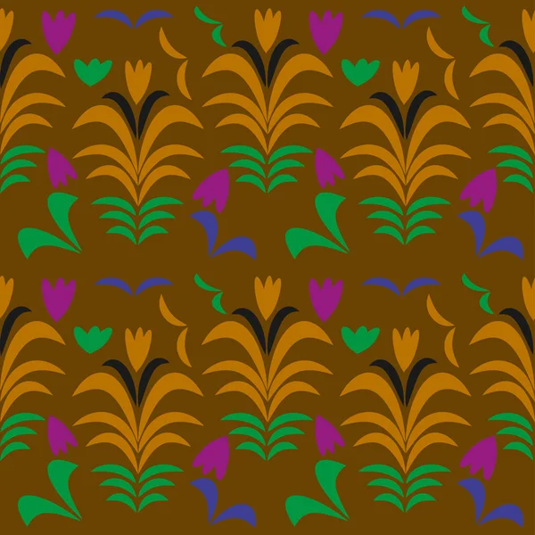 Patrón Sin Costura Ornamental Floral Vectorial Estilo Tradicional Ruso Hohloma — Vector de stock