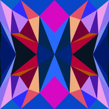 Farklı geometrik şekillere sahip soyut geometrik arkaplan - üçgenler, daireler, noktalar, çizgiler. Memphis tarzı. Parlak ve renkli, 90 'lar tarzı. Vektör kusursuz desen. Neon renkleri