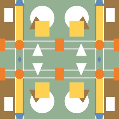 Renkli elementlerle kusursuz geometrik desen, vektör arkaplan.