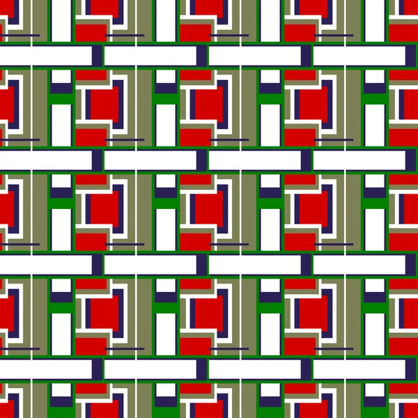 Безшовний Геометричний Візерунок Барвистими Елементами Векторний Фон — стоковий вектор