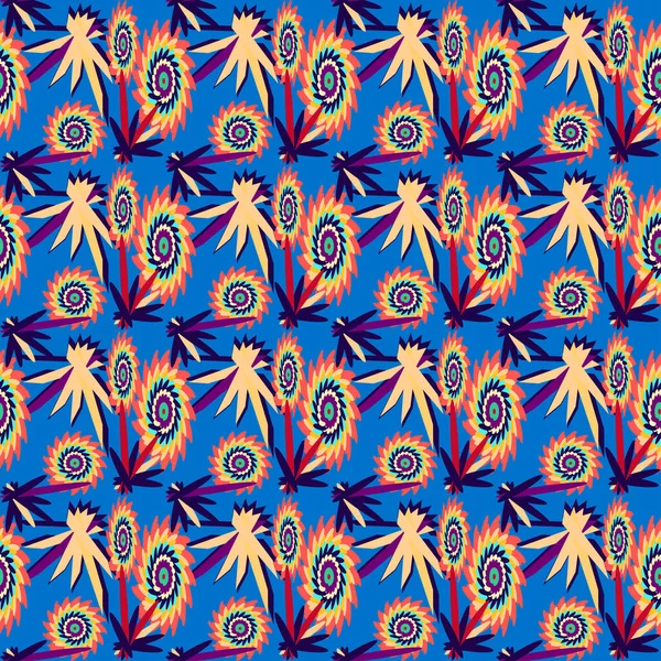 Бесшумный Цветной Узор Цветами Линиями Пятнами Отпечатками Точками Элементами Дизайна — стоковый вектор