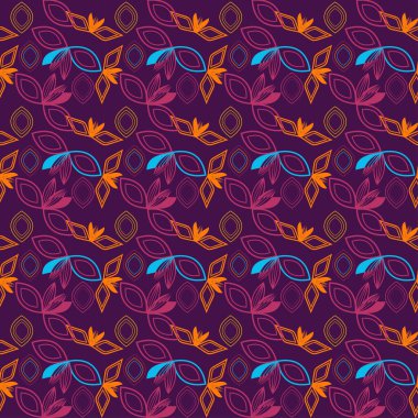 Tropikal tarzda çiçek illüstrasyonu. Modern grafik tasarımı. Kusursuz arkaplan, kumaş için mükemmel