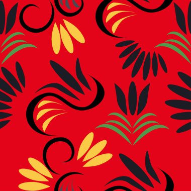 Şık çiçekli ve yapraklı zarif bir desen. Kusursuz şablon tasarım kumaşı, kapak, çarşaf ve daha fazla tasarım için kullanılabilir.