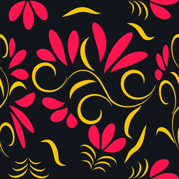 Элегантный Узор Стильными Цветами Листьями Бесшовный Шаблон Использован Дизайна Ткани — стоковый вектор