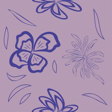 Şık çiçekli ve yapraklı zarif bir desen. Kusursuz şablon tasarım kumaşı, kapak, çarşaf ve daha fazla tasarım için kullanılabilir