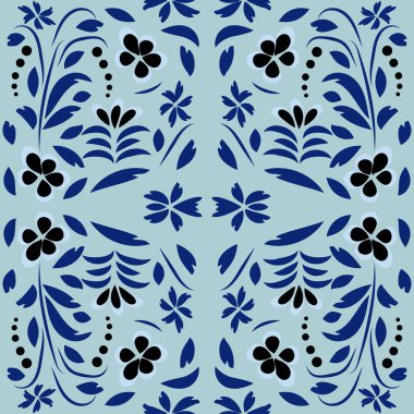 Şık çiçekli ve yapraklı zarif bir desen. Kusursuz şablon tasarım kumaşı, kapak, çarşaf ve daha fazla tasarım için kullanılabilir.