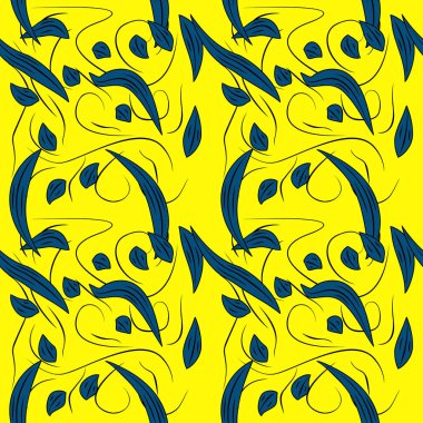 Sorunsuz yaprak desen. Çiçek şık arka plan. Vektör arka plan.