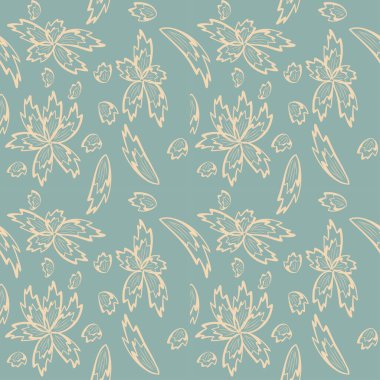 Tropikal yaprakların kusursuz düz vektör bileşimi soyut renk plaj duvar kağıdı beyaz arkaplan