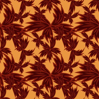 Tropikal yaprakların kusursuz düz vektör bileşimi soyut renk plaj duvar kağıdı beyaz arkaplan