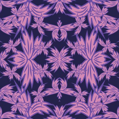 Sorunsuz yaprak desen. Çiçek şık arka plan. Vektör arka plan.