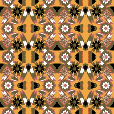 Süslü donuk ya da çiçekli. Tasarım duvar kağıtlarınız, şablon dolgularınız, web sayfası arkaplanlarınız, yüzey dokularınız için kusursuz desen.