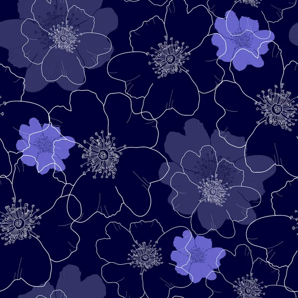 Квітковий безшовний візерунок. Векторний фон з квітами. Ручна графіка для текстилю, тканин, сувенірів, упаковки та вітальних листівок . — стоковий вектор