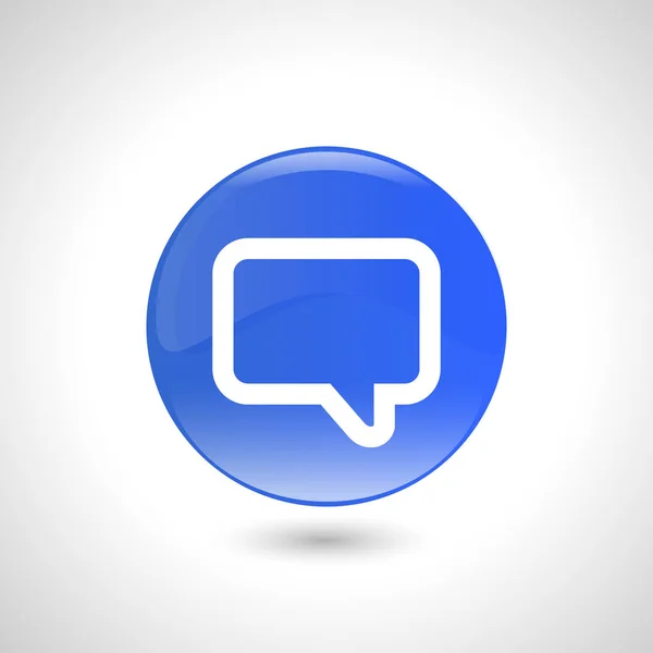 Blauwe ronde knop met een pictogram van het bericht voor webdesign. — Stockvector