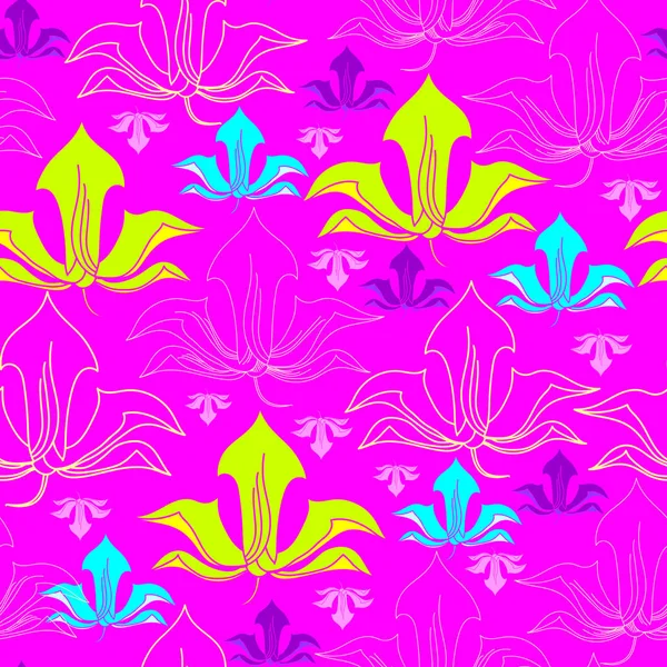 Motif floral sans couture. Fond vectoriel avec des fleurs. Oeuvres d'art dessinées à la main pour textiles, tissus, souvenirs, emballages et cartes de vœux . — Image vectorielle