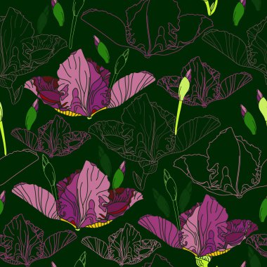 Çiçek seamless modeli. Vektör arka plan çiçekler ile. Tekstil, kumaş, Hediyelik eşya, ambalaj ve tebrik kartları için resimler el çekilmiş.