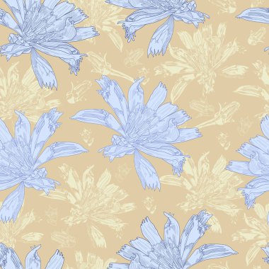 Çiçek seamless modeli. Vektör arka plan çiçekler ile. Tekstil, kumaş, Hediyelik eşya, ambalaj ve tebrik kartları için resimler el çekilmiş.