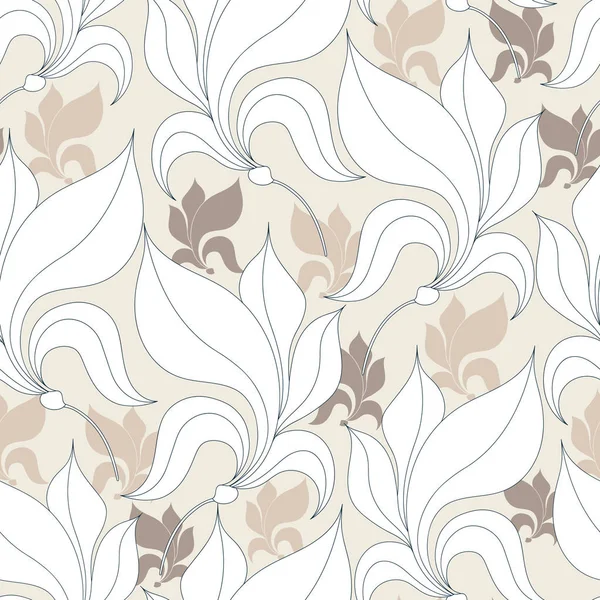 Motif floral sans couture. Fond vectoriel avec des fleurs. Oeuvres d'art dessinées à la main pour textiles, tissus, souvenirs, emballages et cartes de vœux . — Image vectorielle